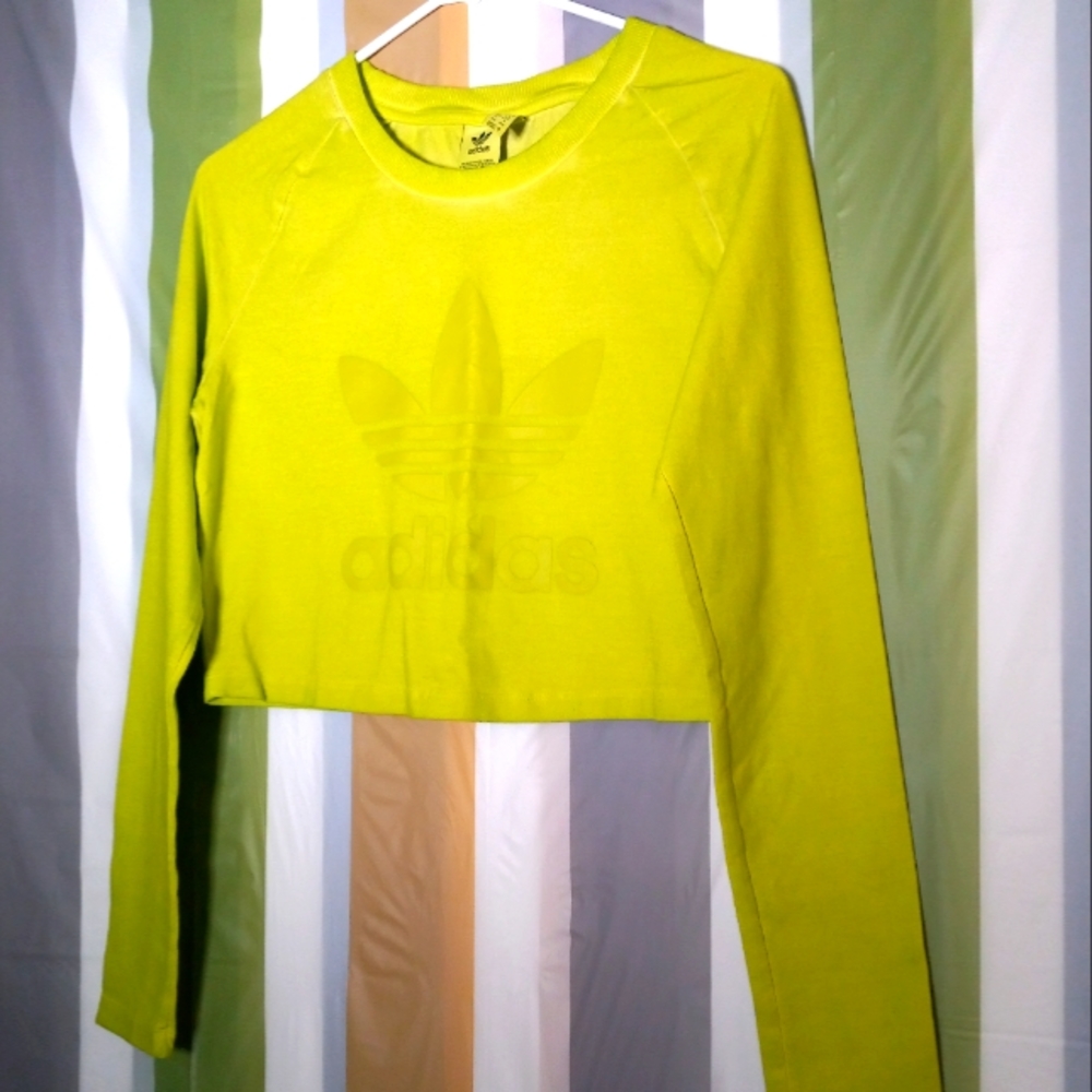 ADIDAS women's long-sleeved short t-shirt size M - Picture 2 of 6